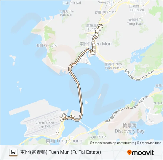 A33X Bus Line Map