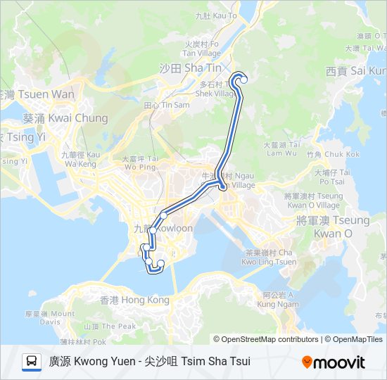 巴士NR86的線路圖