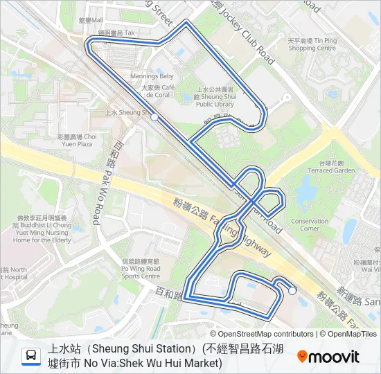 NR14 Bus Line Map