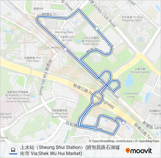 NR14 Bus Line Map