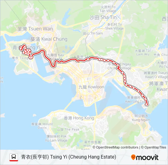 X42C Bus Line Map