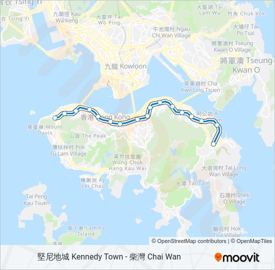 港島綫 ISLAND LINE Subway Line Map