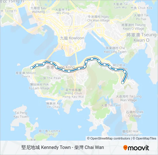 港島綫 ISLAND LINE Subway Line Map