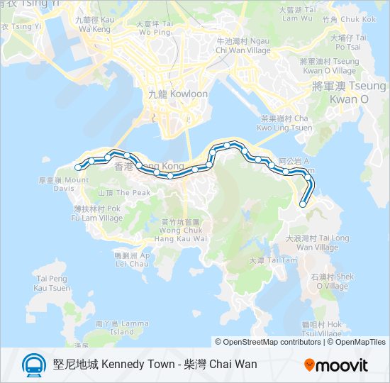港島綫 ISLAND LINE subway Line Map
