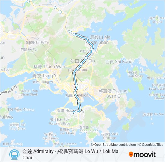 東鐵綫 EAST RAIL LINE subway Line Map