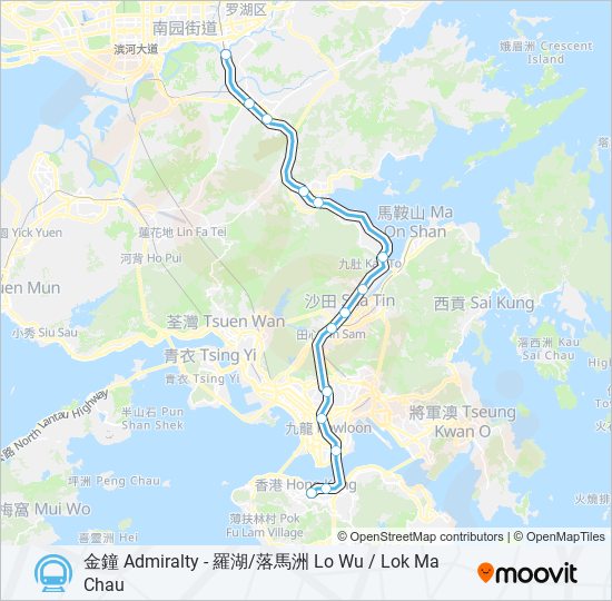 東鐵綫 EAST RAIL LINE subway Line Map