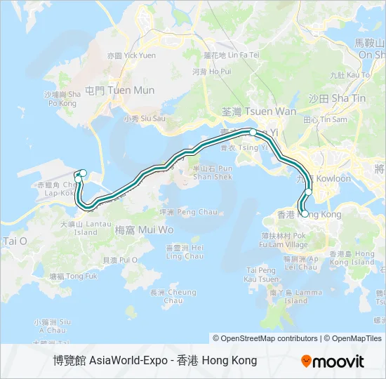 機場快綫 AIRPORT EXPRESS Subway Line Map