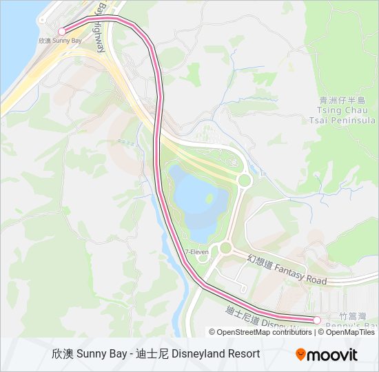 地鐵迪士尼綫 DISNEYLAND RESORT LINE的線路圖