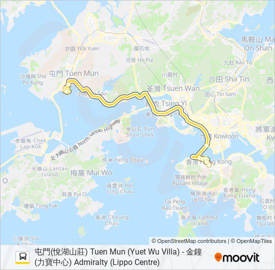 962A bus Line Map