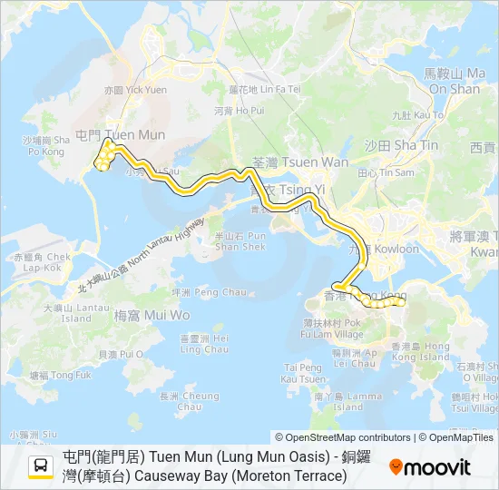 962P Bus Line Map