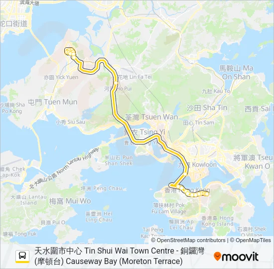 969P Bus Line Map