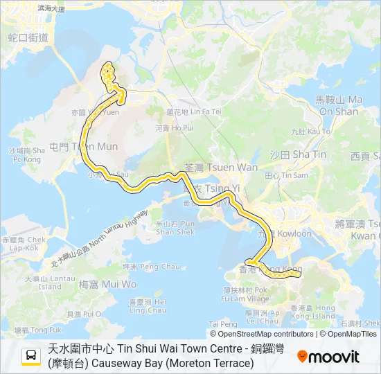 N969 Bus Line Map