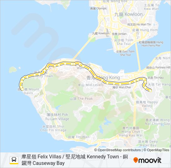 巴士5B的線路圖