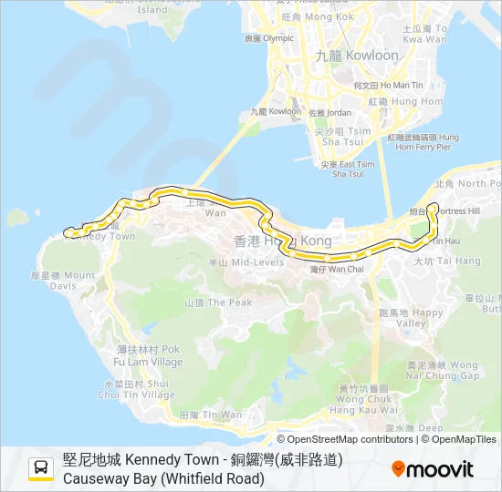5X Bus Line Map