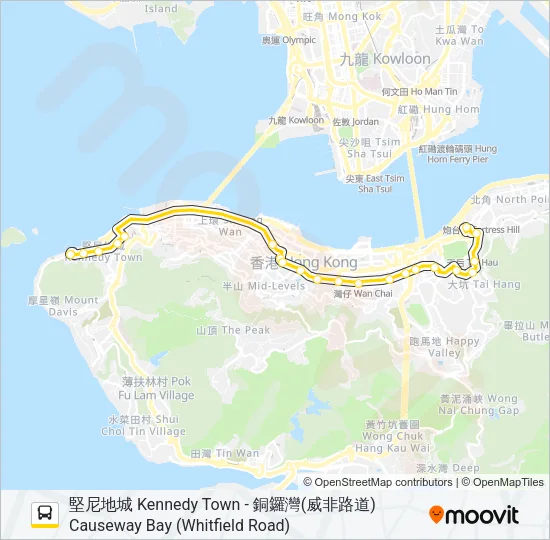 5X Bus Line Map