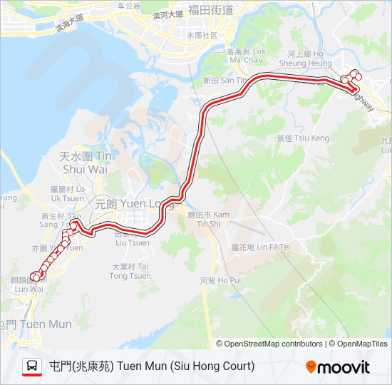 巴士261P的線路圖