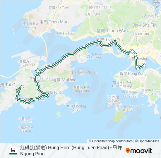 1R Bus Line Map