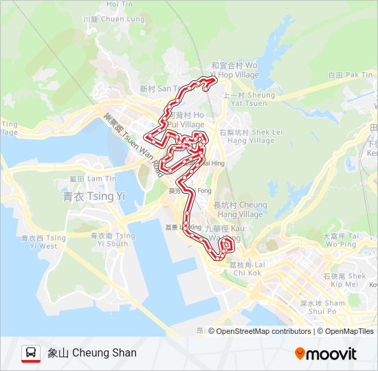 巴士32H的線路圖