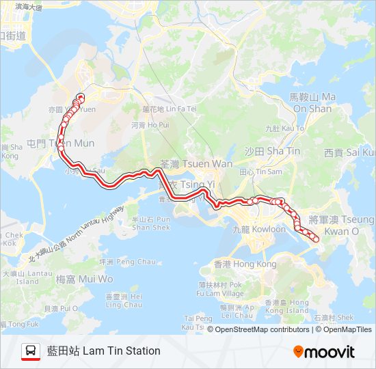 258A bus Line Map