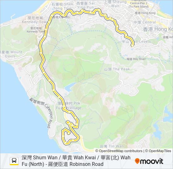 巴士40P的線路圖