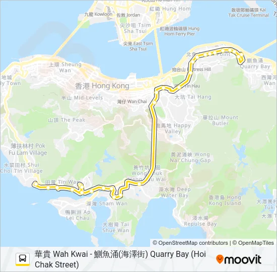 N72 Bus Line Map