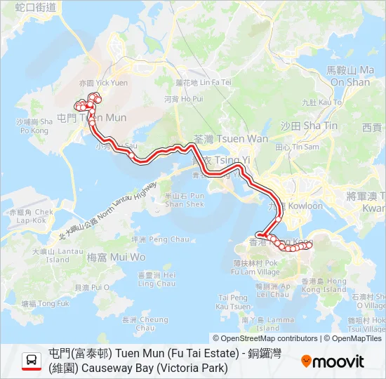 960C Bus Line Map