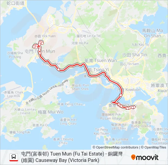 960C Bus Line Map