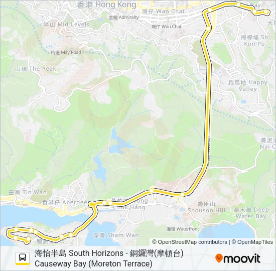 592 Bus Line Map