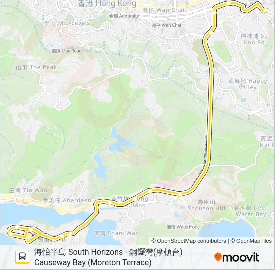 592 Bus Line Map