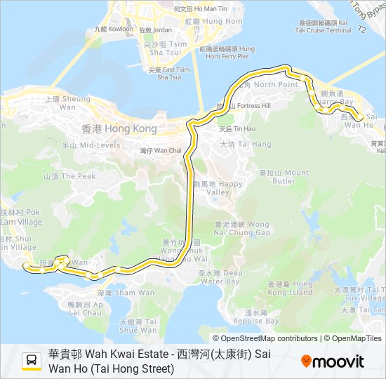 77X bus Line Map