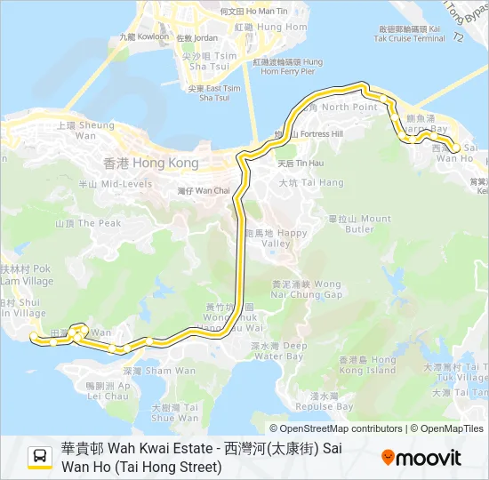 77X Bus Line Map