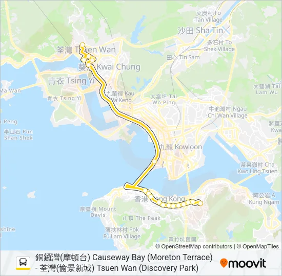 930X Bus Line Map