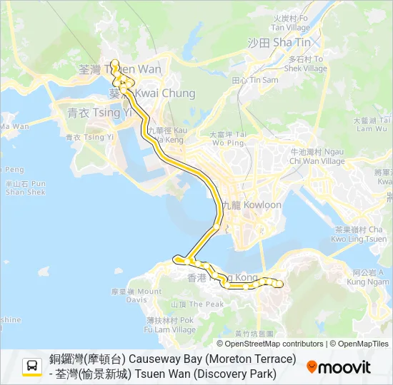 930X Bus Line Map