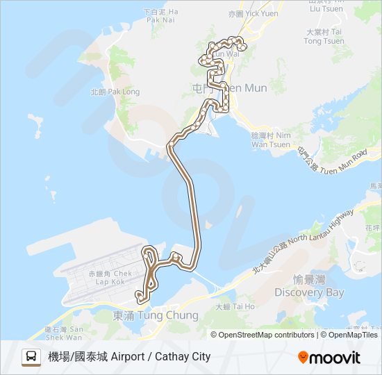 巴士NA33的線路圖