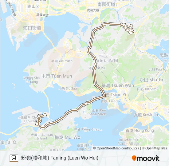 NA43 Bus Line Map