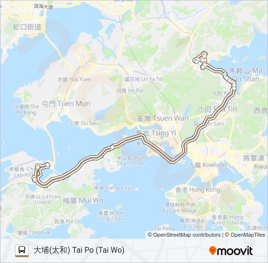 巴士NA47的線路圖