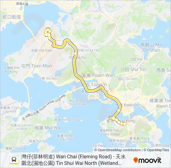 969A Bus Line Map