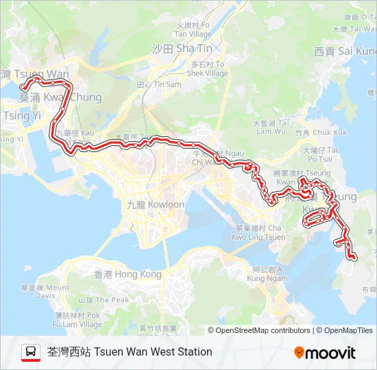 N290 Bus Line Map