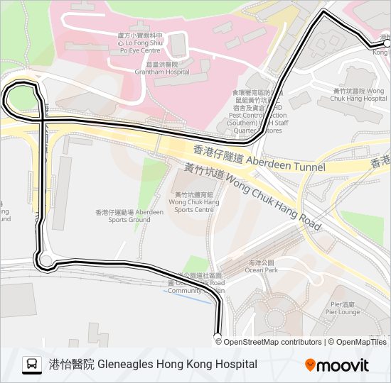 港怡醫院 GLENEAGLES HONG KONG HOSPITAL Bus Line Map
