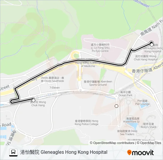 港怡醫院 GLENEAGLES HONG KONG HOSPITAL Bus Line Map