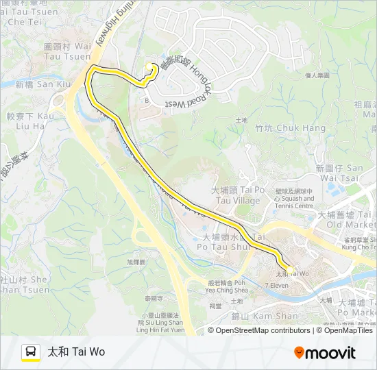 巴士NR51的線路圖