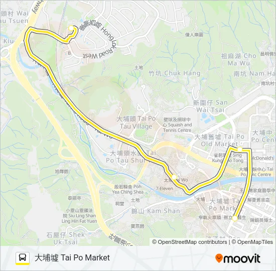 NR51 Bus Line Map