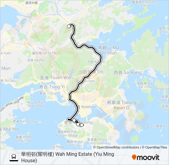 巴士NR10的線路圖