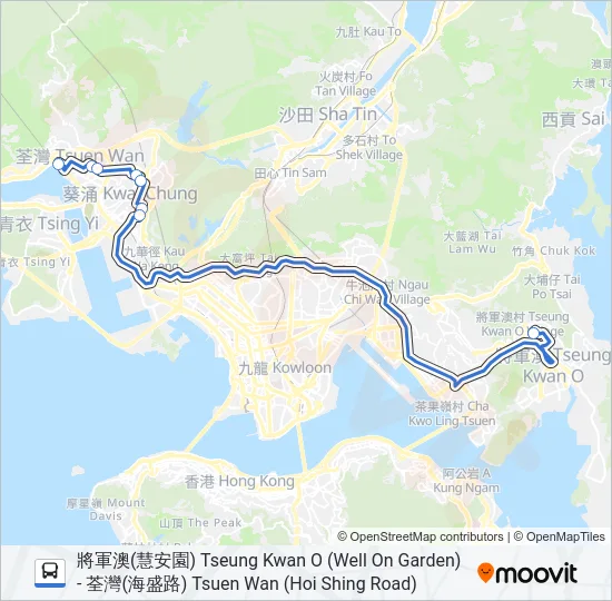 NR22 Bus Line Map