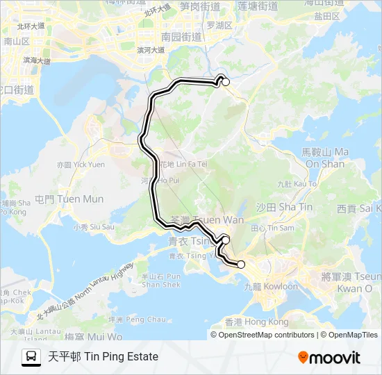 NR104 Bus Line Map