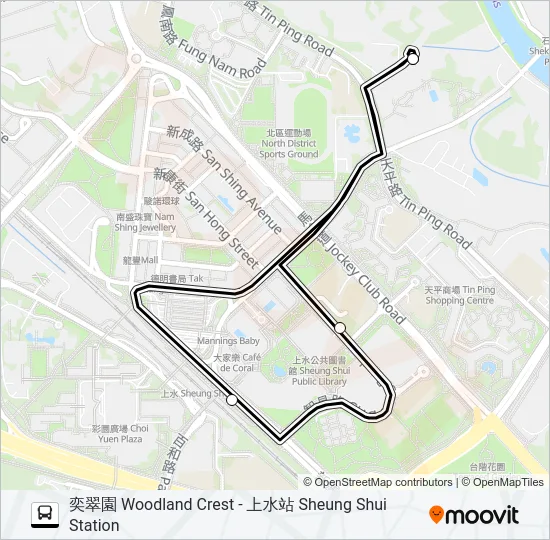NR109 Bus Line Map