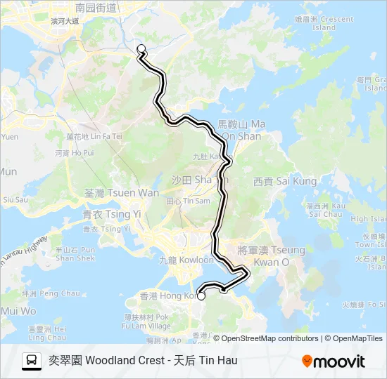 NR111 Bus Line Map