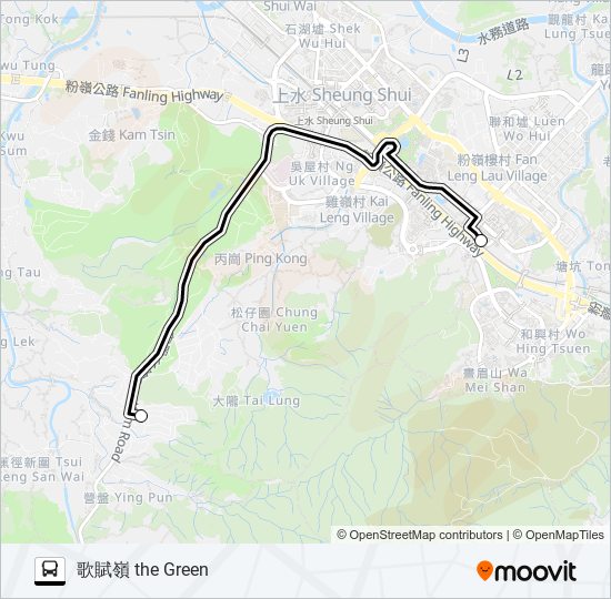 NR116 bus Line Map