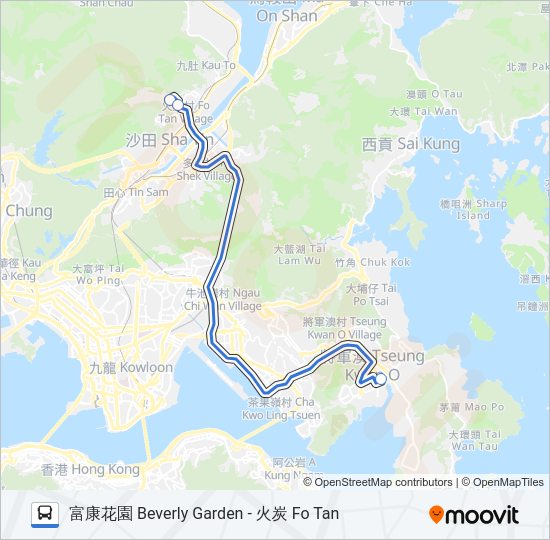 巴士NR212的線路圖