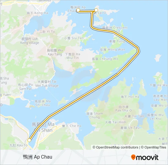 馬料水 - 吉澳- 鴨洲 Ferry Line Map